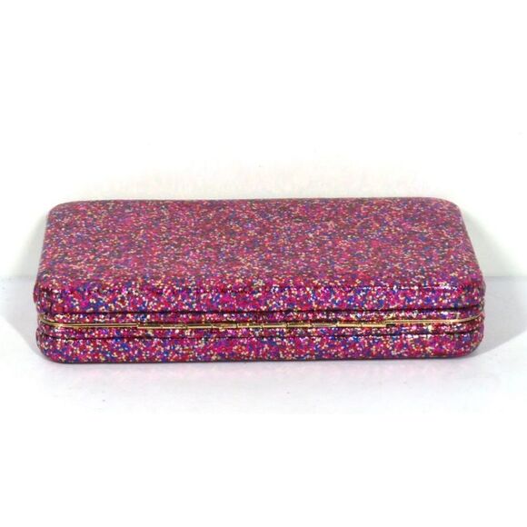 Tarte Life of the Party Sparkling Pink Glitter Rainbow Hard Shell Clutch ONLY LE - Picture 4 of 5